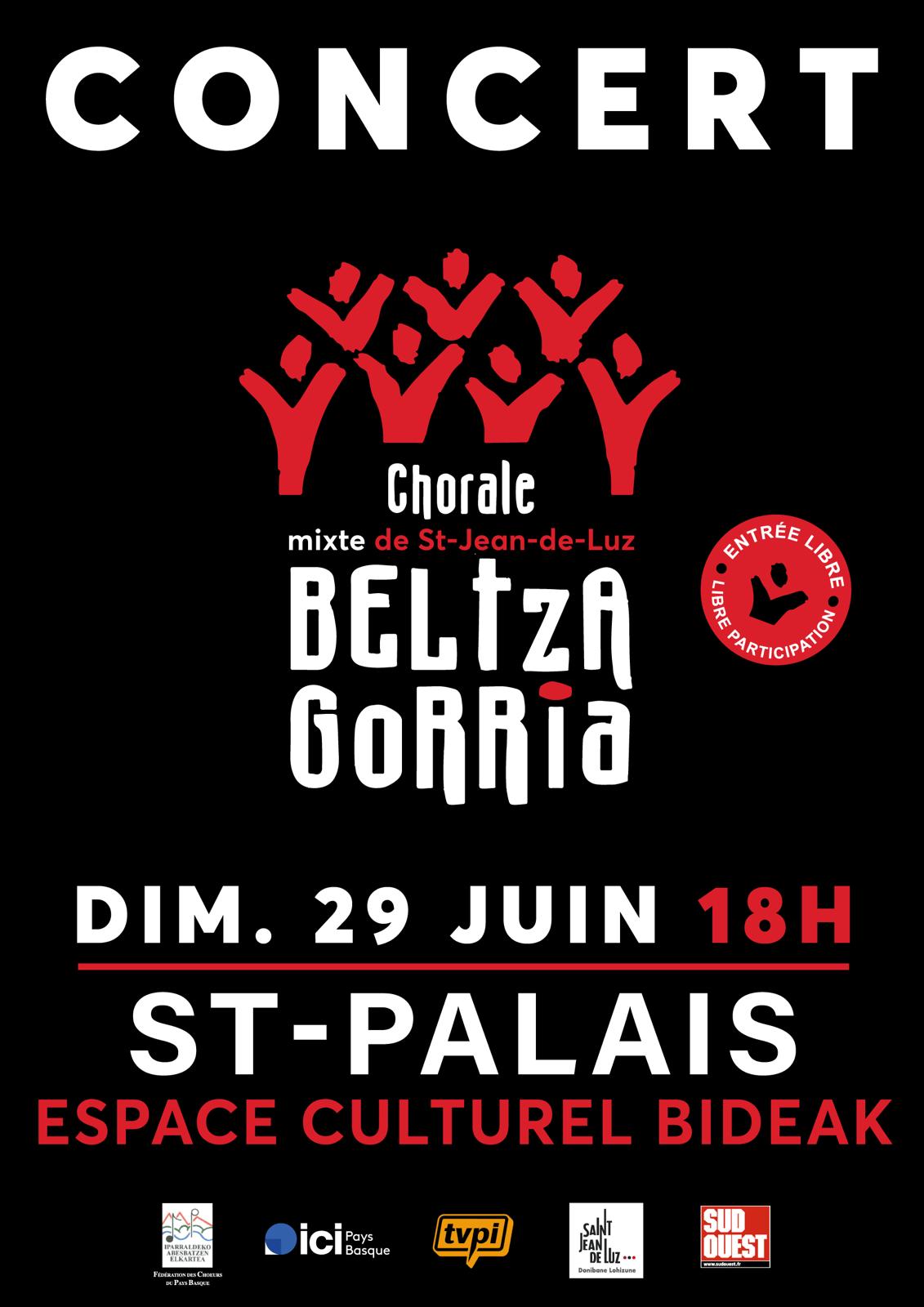 Concert Beltza Gorria Dimanche 29 Juin Bideak Saint Palais