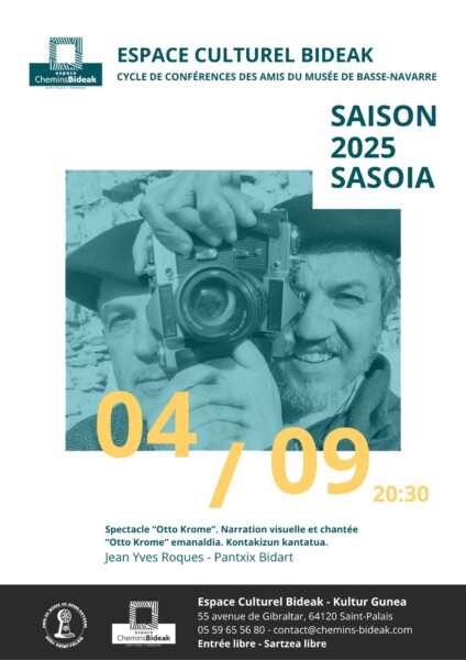 Affiche conférence musicale Otto Krome. Le 4 septembre à 20:30 à l'Espace Bideak.